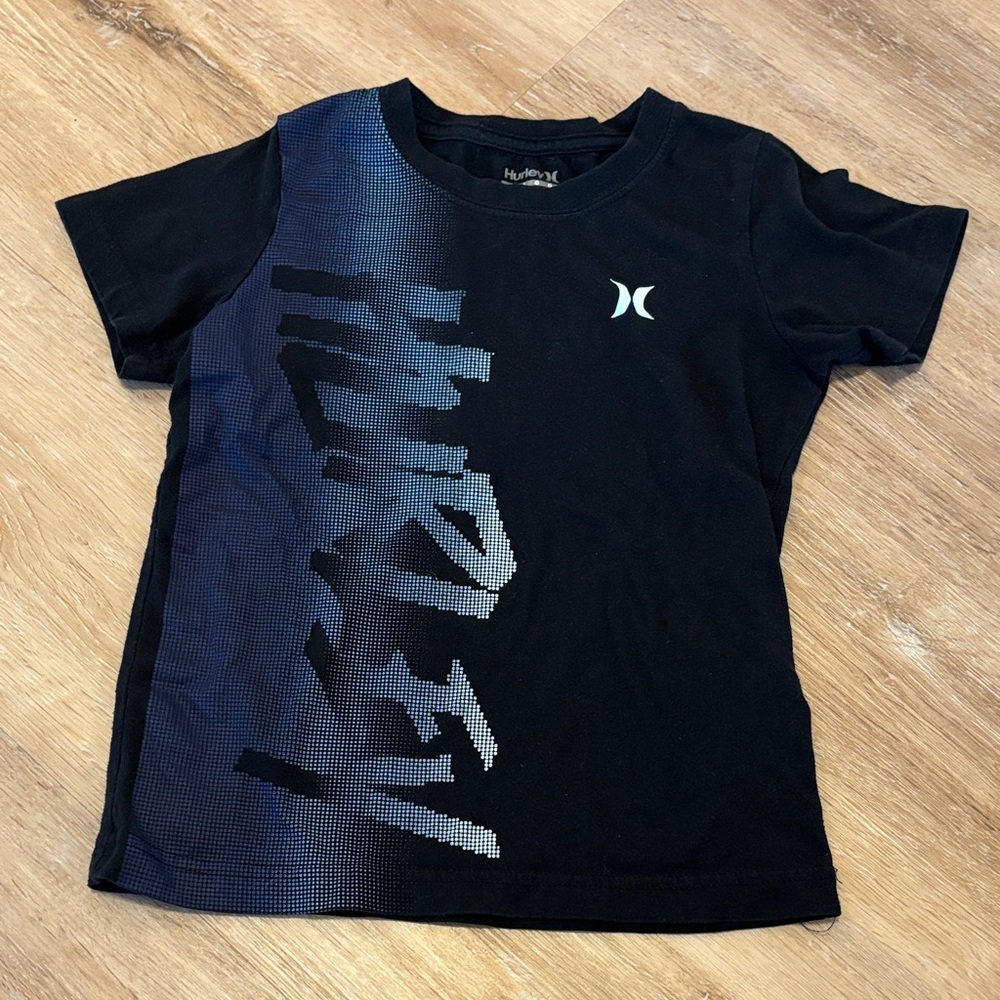 Hurley Kids Black Tee with Blue Graphic
